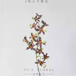 Simulated flower yoke petal orchid Oncidium oil painting color soft decoration display home floral landscaping photography props wedding layout - Extra small coffee color