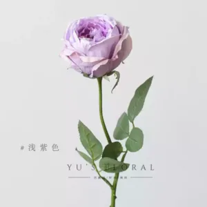 Artificial flowers, single-headed roses, single-branch artificial flowers, indoor home flower arrangements, photography props, flower arrangements, silk flowers - light purple