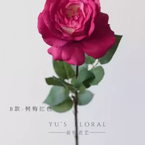 Artificial flower shimmer feel rose indoor home decoration single artificial flower foreign trade last order small quantity while stocks last - Type B-Raspberry Red