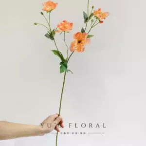 Artificial flowers, butterfly peonies, floral landscaping, decorative flowers, single artificial flowers, space display, photography props - coral red