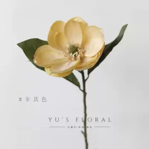 Simulated flower North American magnolia super large flower foreign trade last order retro fake flower photography props floral landscaping new Chinese style - Khaki