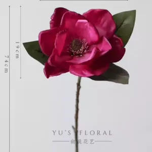 Simulated flower North American magnolia super large flower foreign trade last order retro fake flower photography props floral landscaping new Chinese style - Type B-magenta