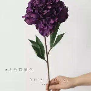 Artificial flower extra large peony orange red mesh cloth retro oil painting style European flower material hotel floral display artificial flowers - Large - dark purple