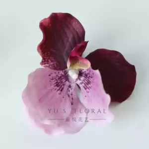 Simulated flower Cymbidium flower headdress, makeup and hair styling, handmade DIY accessories, French retro photography props - B style large purple pink