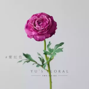 Artificial flower single-headed ranunculus peony home decoration floral photography props furnishings - Purple red