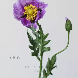 Simulated poppies, pink fake flowers, flower ornaments, photography props, soft decoration display, foreign trade flowers, floral landscaping - Purple