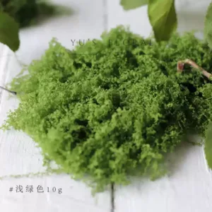 Simulated moss, artificial moss, high-end floral landscaping, niche micro-landscape decoration, soft decoration, photography props and ornaments - Light green 10g, the laying size is about: 5*5*3cm