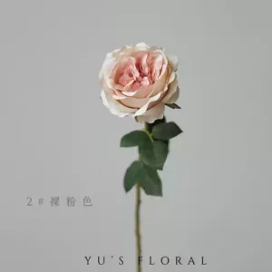 Artificial flowers, single-headed lychee rose, Morandi color, earth color, florist, photography, layout and display - 2# nude pink