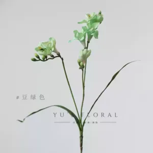 Simulated floral snowflake freesia red fake flower home decoration soft decoration floral niche flower arrangement photography props - Bean green