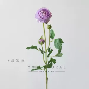 Simulated flower peony Lulian home flower art single artificial flower placement flower dark blue photography props - light purple