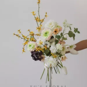 Simulated flowers, hand holder, material package, wedding floral arrangement, retro natural style, not a finished bouquet, purchase with caution - 4# material package