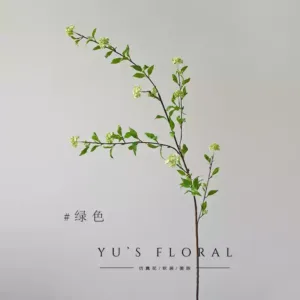 Simulated flower spirea handball snow willow white green home decoration single artificial flower photography props wedding decoration - light green