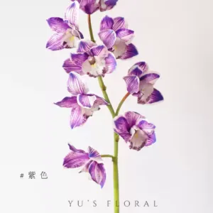 Simulated flower cymbidium, New Year's Eve flower orchid, New Year's gift, festive home floral soft decoration display, floral landscaping - Purple