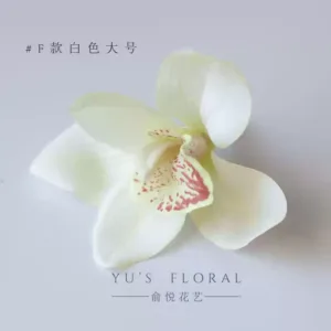 Simulated flower Cymbidium flower headdress, makeup and hair styling, handmade DIY accessories, French retro photography props - Type F-white large size