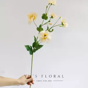 Artificial flowers, butterfly peonies, floral landscaping, decorative flowers, single artificial flowers, space display, photography props - champagne