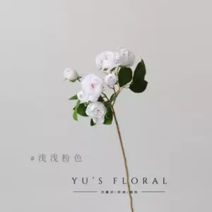 Artificial flower mist bubble multi-headed rose engagement arrangement small rose home decoration single artificial flower photography props - light pink