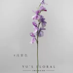 Artificial flowers sweet pea home decoration French flower arrangement soft furnishings single artificial flower photography props - Purple
