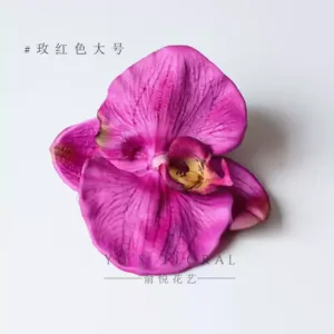 Simulated phalaenopsis flowers, rich style, handmade DIY headwear, non-realistic flower landscaping, single ornament - Rose red large size