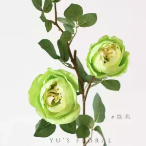 Artificial flowers, piano roses, home floral arrangements, soft decoration single artificial flowers, indoor flowers, foreign trade export final order - green
