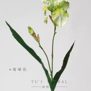 Artificial flower German iris single branch artificial flower artificial flower floral landscaping indoor soft decoration photography props foreign trade goods - light green