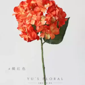 Simulated flower garden large hydrangea orange soft furnishings single branch flowers placed between flower boards foreign trade final single photography props - orange red