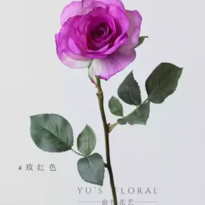 Artificial flower rose rose red wedding arrangement single artificial flower soft decoration home decoration floral landscaping photography props - rose red