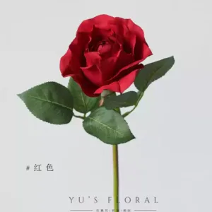Simulated flower short branch rose red rose home flower arrangement photography props indoor display living room decoration floral soft furnishings - red
