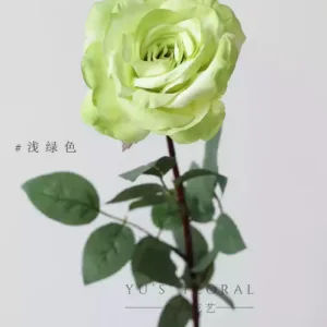 Artificial flower shimmer rose large flower home decoration single artificial flower placement flower photography props floral landscaping - light green