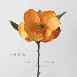 Simulated flower North American magnolia super large flower foreign trade last order retro fake flower photography props floral landscaping new Chinese style - orange