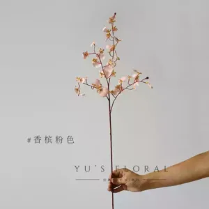 Simulated flower dancing orchid yellow wedding soft decoration floral home decoration single artificial flower placement flower photography props - champagne pink