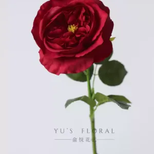 Simulated flower red rose feels moisturizing, single fake flower, home decoration, floral landscaping, photography props, space display - red