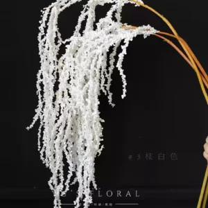 Artificial flowers, soft silk lines, flower materials, floral landscaping space, wedding hall furnishings, beautiful soft furnishings, photography props - 3 branches white