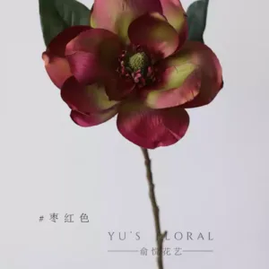Simulated flower North American magnolia super large flower foreign trade last order retro fake flower photography props floral landscaping new Chinese style - maroon red