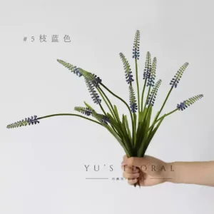 Artificial flowers, grape hyacinth, blue, sprigs of flowers, home decoration, single artificial flowers, photography props - 5 branches