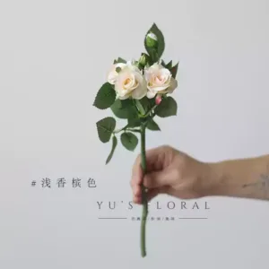 Artificial flowers, juice bubbles, multi-headed roses, single artificial flowers, indoor home decoration, matching flowers, photography props - light champagne color