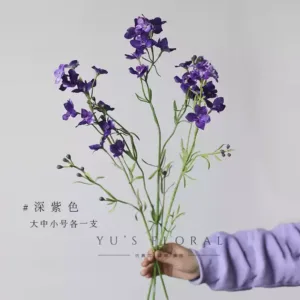 Simulated Flowers Colorful Birds Small Flying Swallows Blue Flowers Purple Yu Yue Floral Art Home Decoration Props - Dark purple, one large, medium and small each