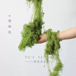 Simulated moss, artificial moss, high-end floral landscaping, niche micro-landscape decoration, soft decoration, photography props and ornaments - Light green 100g, the laying size is about: 50*50*3cm