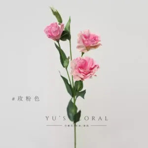 Artificial flower lisianthus home vase soft flower photography props space display ornaments decoration single artificial flower - rose pink