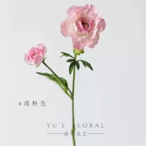Artificial flower Aurora peony single artificial flower high-end niche home decoration floral landscaping photography props soft decoration - light pink