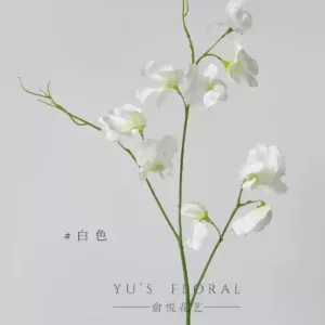 Simulated flowers, sweet pea pink, gentle flowers, fake flowers, home decoration, photography props, soft furnishings, wedding arrangements - White