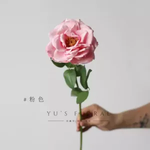 Artificial flowers, rose flowers, single artificial flowers, indoor home soft furnishings, model room decorations, photography props - pink