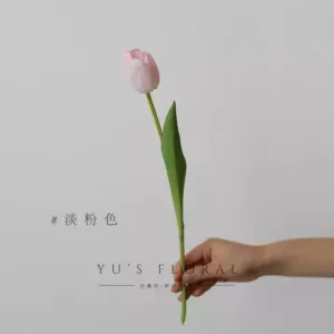 Simulated flower tulip light pink feel moisturizing home vase flower arrangement soft decoration floral photography props space display - 1 light pink