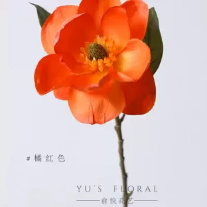 Simulated flower North American magnolia super large flower foreign trade last order retro fake flower photography props floral landscaping new Chinese style - orange red