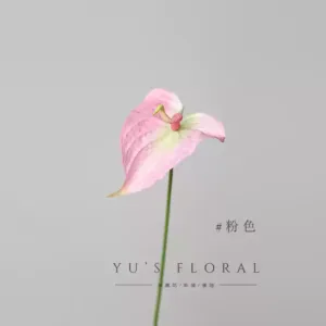 Artificial flower anthurium white palm yellow green palm flower landscaping home decoration soft furnishings photography tutorial silk flowers - pink