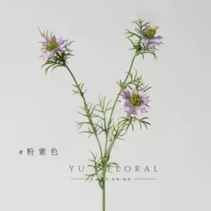 Artificial flowers, black seeds, small flowers, single artificial flowers, blue home flowers, wild style lawn decoration, soft furnishings - pink purple