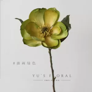 Simulated flower North American magnolia super large flower foreign trade last order retro fake flower photography props floral landscaping new Chinese style - oil painting green