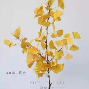 Simulated Plant Ginkgo Leaf Realistic Home Wedding Decoration Leaves Yellow Autumn Photography Props - Type B-yellow