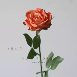 Artificial flower rose pride rose milky white home decoration floral photography props fake flower party arrangement - orange red