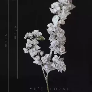 Artificial flowers with Christmas atmosphere. White and gray artificial snowflakes with glitter powder on the surface. Chips will fall off. Be careful when photographing. - Begonia - gray