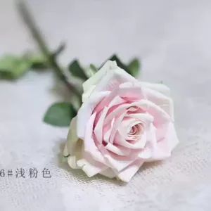 Artificial flower rose white small diameter wedding single artificial flower indoor home soft furnishings photography props - light pink